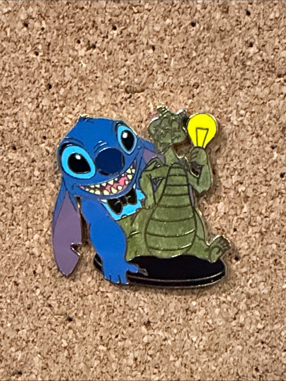 Stitch and Figment Pin - Blue & Gold Colored